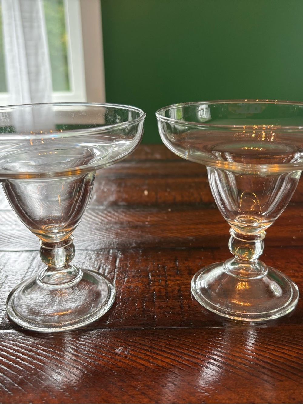 Set of 2 Clear Glass Dessert Coupes
